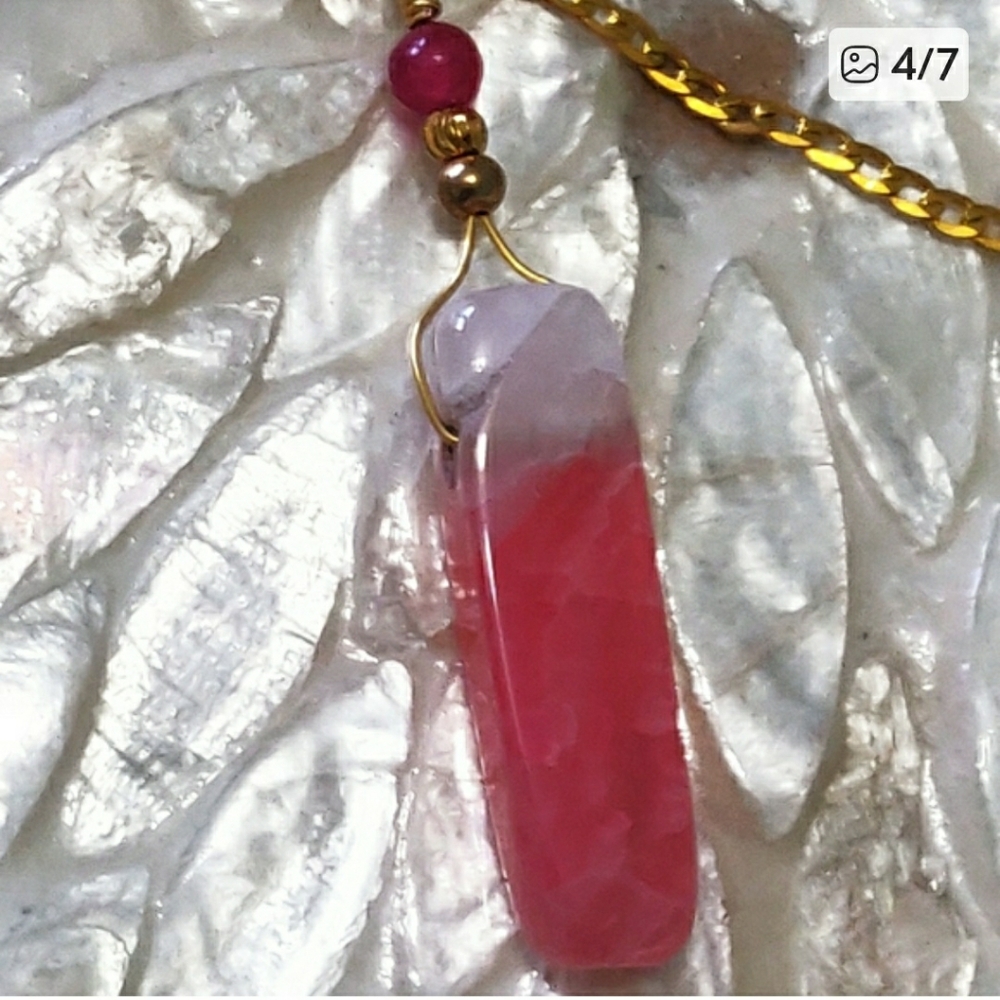New Raspberry Quartz Necklace. - Picture 4 of 9
